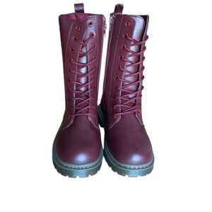 Charming Lady military style lace up boots